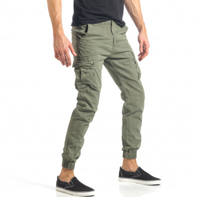 Мъжки зелен карго панталон на малки черни детайли it290118-30 4
