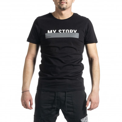 Мъжка черна тениска My Story tr270221-42 2