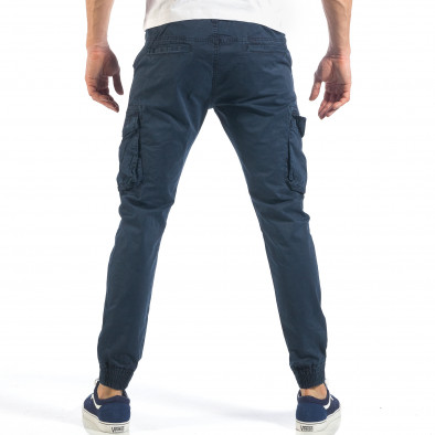 Мъжки сини карго панталони с ластични маншети it260318-103 4