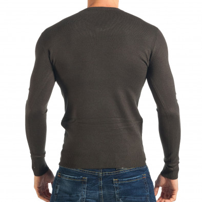 Мъжки зелен пуловер изчистен модел it301017-58 3