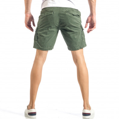 Мъжки къси карго панталони в зелено с дребен принт it040518-67 3