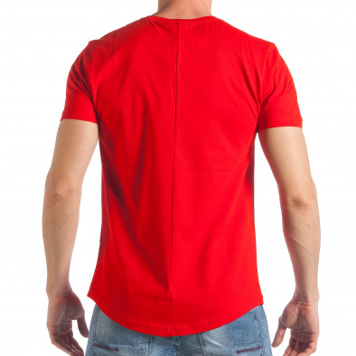 Мъжка червена тениска с гумиран надпис SAW tsf290318-33 3