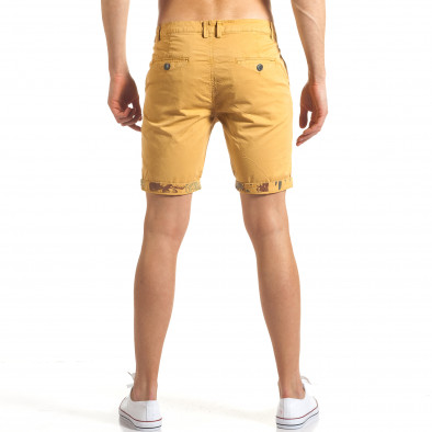 Мъжки жълти къси панталони с навиване на крачолите it140317-139 3