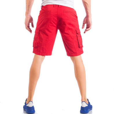 Мъжки червени къси панталони с карго джобове it050618-28 5