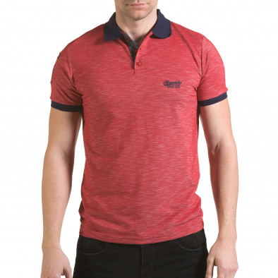 Мъжка червена тениска със синя яка il170216-37 2