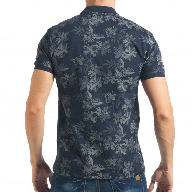 Мъжка синя тениска с флорална щампа tsf020218-55 3