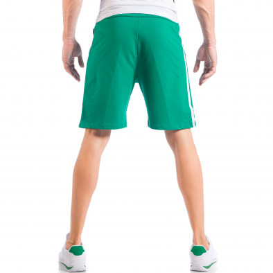 Зелени мъжки шорти с хоризонтални и вертикални ленти it050618-34 5