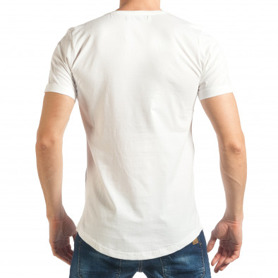 Мъжка бяла тениска с голям релефен череп tsf020218-1 3