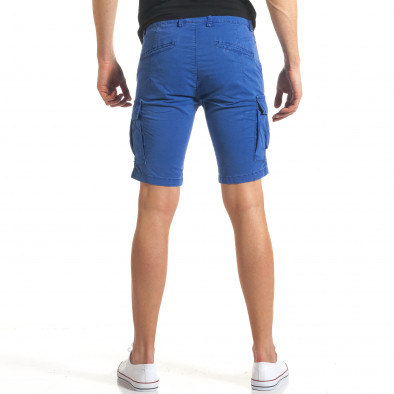 Мъжки сини къси панталони с джобове на крачолите it140317-173 3