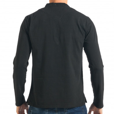 Мъжка черна блуза с копчета на яката it301017-92 3