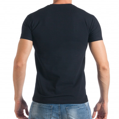Мъжка черна тениска с абстрактен принт  tsf290318-5 3