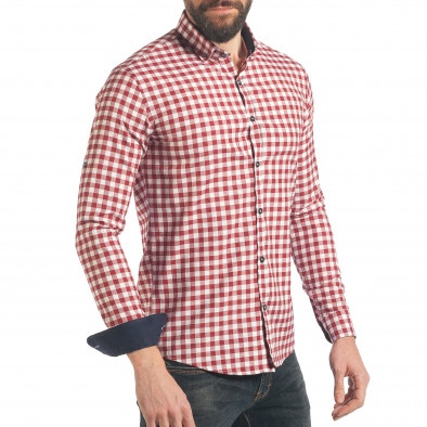Мъжка риза на червено каре tsf220218-4 3