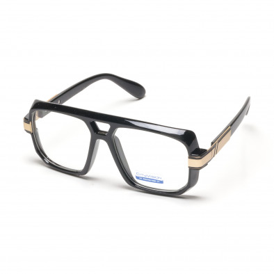 Черни слънчеви очила ретро с прозрачни стъкла it250418-29 2