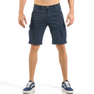 Мъжки къси карго панталони в синьо it260318-126 2