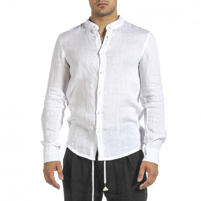 Мъжка ленена риза бяла it260523-4 2