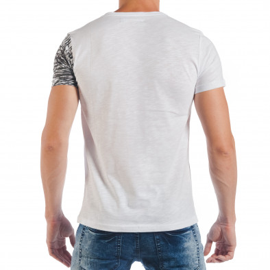 Бяла мъжка тениска с палмови листа tsf250518-28 3