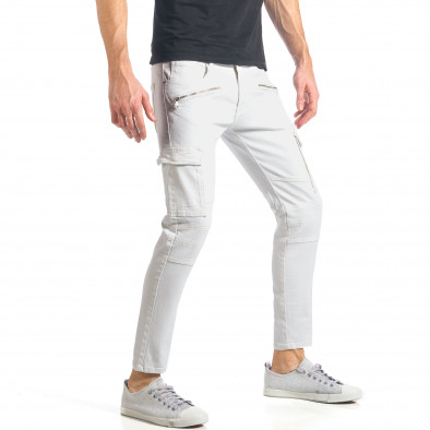 Мъжки бели дънки с карго джобове it290118-19 4