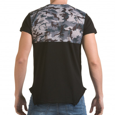 Мъжка черна тениска с камуфлаж на раменете il170216-52 3