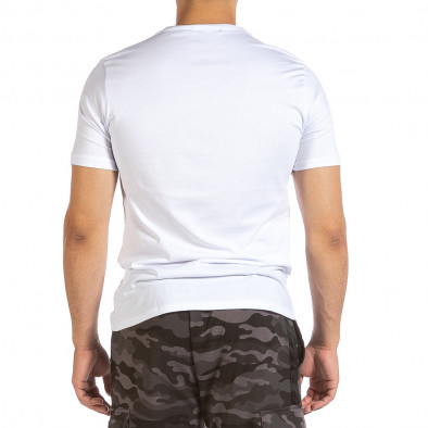 Мъжка бяла тениска с графичен принт it240621-9 3