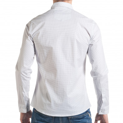 Мъжка бяла риза с контрастен принт tsf070217-11 3