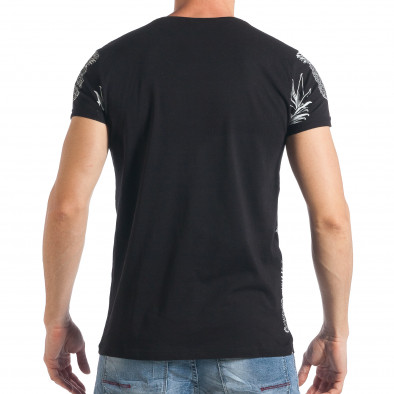 Черна мъжка тениска с принт ананаси tsf290318-20 3