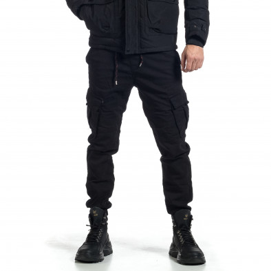 Мъжки черен Cargo Jogger панталон tr021221-1 2