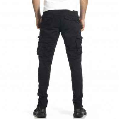 Черен мъжки панталон Cargo с прави крачоли 8017 tr240420-27 3