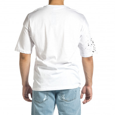 Мъжка бяла тениска с принт Oversize tr150521-9 4