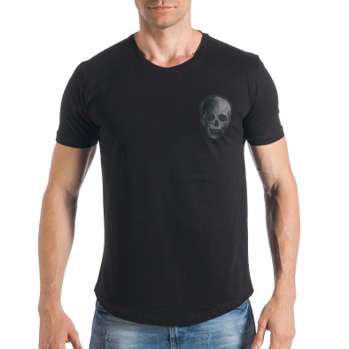 Мъжка черна тениска с щампа Skull tsf290318-38 2