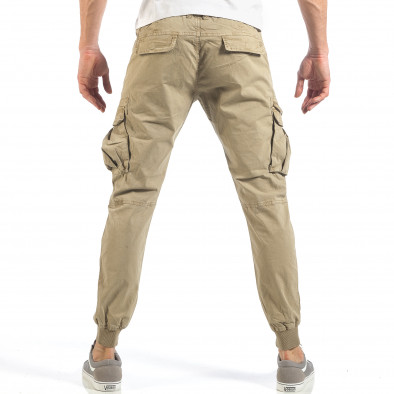 Мъжки бежови карго панталони с цип it260318-101 4