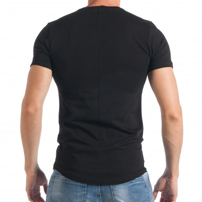 Мъжка черна тениска със структурен череп tsf290318-50 3