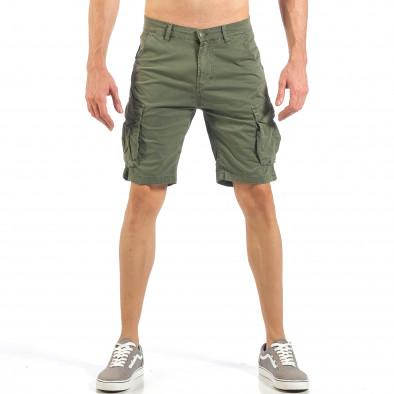Мъжки къси карго панталони в зелено it260318-128 2