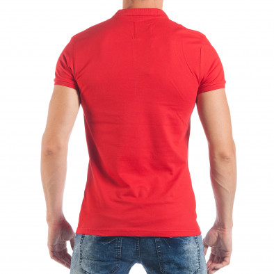 Червена мъжка тениска пике с изцапан ефект tsf250518-50 4