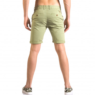 Мъжки зелени къси панталони с италиански джобове ca050416-63 3