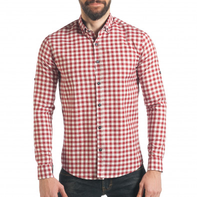 Мъжка риза на червено каре tsf220218-4 2