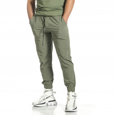 Мъжки шушляков панталон Jogger в зелено tr150521-27 2