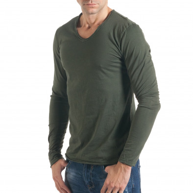 Мъжка зелена блуза с дълъг ръкав it021216-2 4