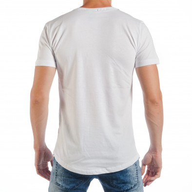 Мъжка бяла тениска с ефектни апликации tsf250518-62 3