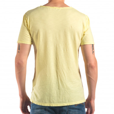 Мъжка жълта тениска изчистен модел it150616-29 3