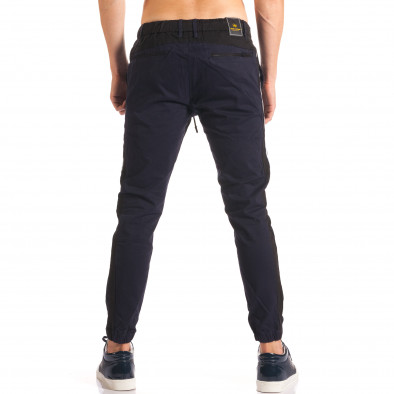 Мъжки син спортен панталон с черни ленти  it150816-18 3