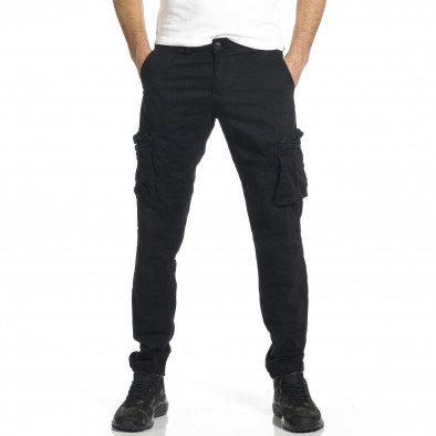Мъжки черен панталон с прави крачоли & Big Size tr270421-15 2