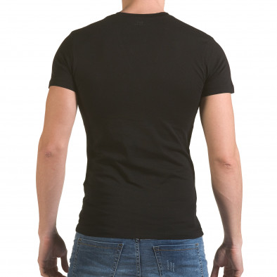 Мъжка черна тениска с фигуралнен принт il170216-56 3