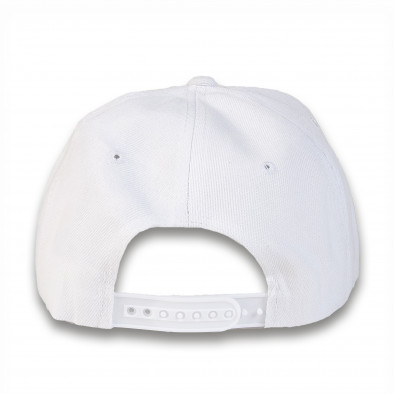 Мъжка бяла шапка с права козирка и емблема it220316-4 3