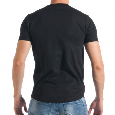 Мъжка черна тениска с надпис бронзиран ефект tsf290318-40 3