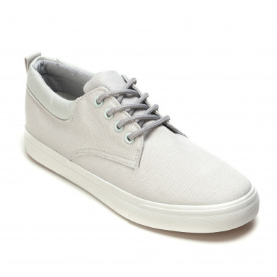 Мъжки спортни обувки тип кецове в сиво с бяла подметка it270416-4 3