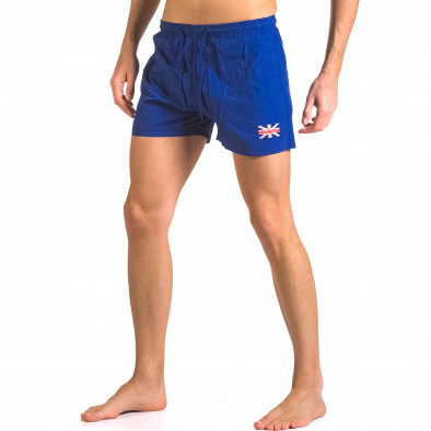 Мъжки сини бански шорти с джобове отпред ca050416-7 4