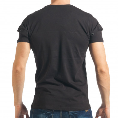 Мъжка черна тениска с принт на цифри tsf020218-73 3