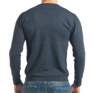 Мъжки фин пуловер в тъмно синьо it290118-106 3