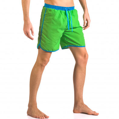 Зелен мъжки бански шорти с джобове и връзки ca050416-30 4