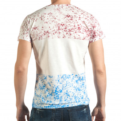Бяла тениска със син и червен принт il140416-61 3